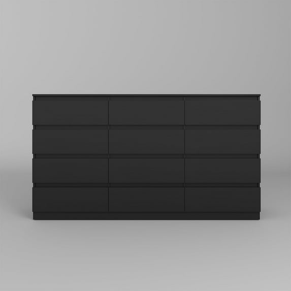 Resenkos Storage Dresser Furniture Unit, 12 Drawer Tall Standing Organizer for Bedroom, Closet - Black