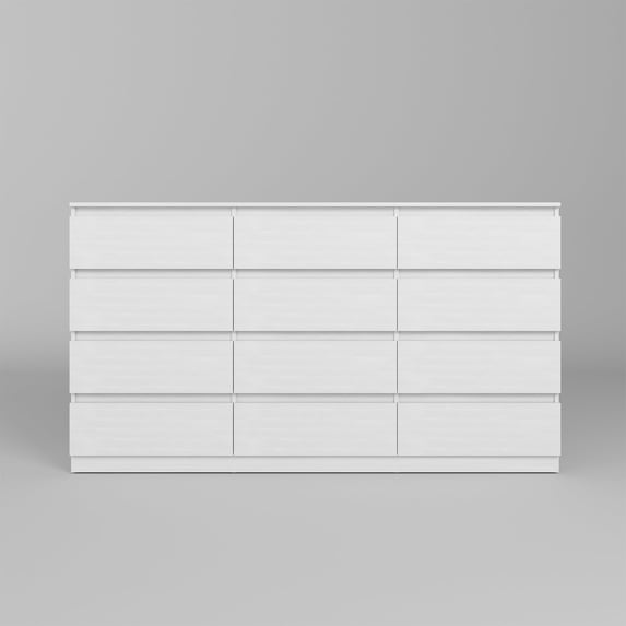 Resenkos Storage Dresser Furniture Unit, 12 Drawer Tall Standing Organizer for Bedroom, Closet - White