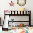 Canddidliike Twin Size Solid Wood Low Loft Bed with Ladder and Slide ...
