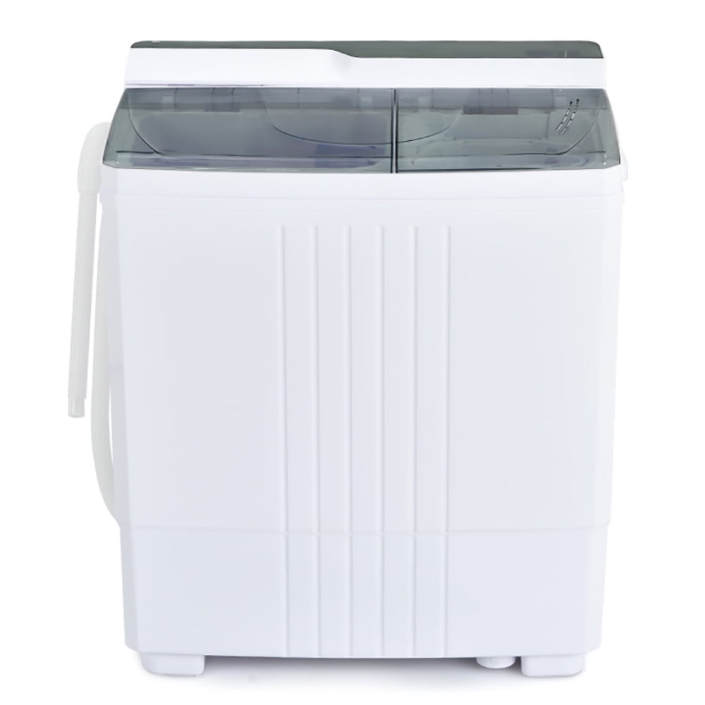 Canddidliike Twin Tub Portable Washing Machine with Timer Control and Drain Pump for Apartment-Gray, Timer Control, Compact Laundry Washer for RV, Apartments and Dorms