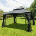 thumbnail image 1 of Canddidliike UV Block Double Roof Sun Shade 13'x10' Outdoor Waterproof Metal Frame Gazebo - Gray, 1 of 7