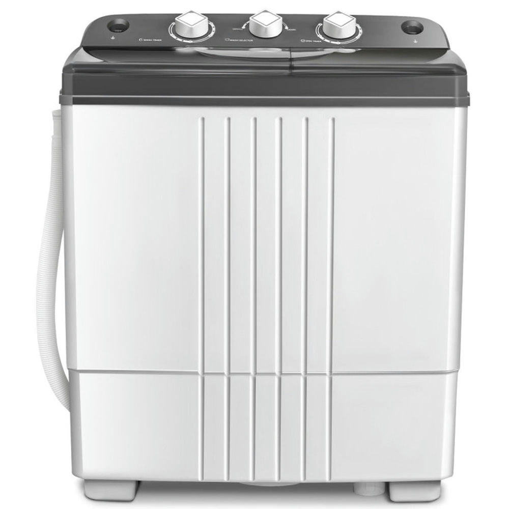 Canddidliike Washing Machine with 260W Washing Power and 140W Spinner Power, 20 lbs Portable Semi-Automatic Twin-tub Washing Machine, Washing Machine for Indoor as Home, Gray