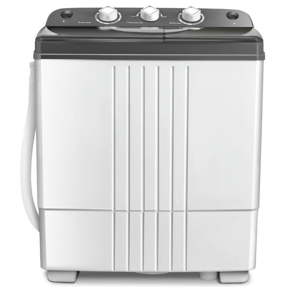 Canddidliike Washing Machine with 260W Washing Power and 140W Spinner Power, 20 lbs Portable Semi-Automatic Twin-tub Washing Machine, Washing Machine for Indoor as Home, Gray