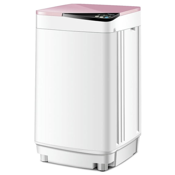 Canddidliike Washing Machine with Barrel Light Function, Full-Automatic Washing Machine with Built-in Barrel Light, Washing Machine with Energy-saving Design for Indoor, Pink