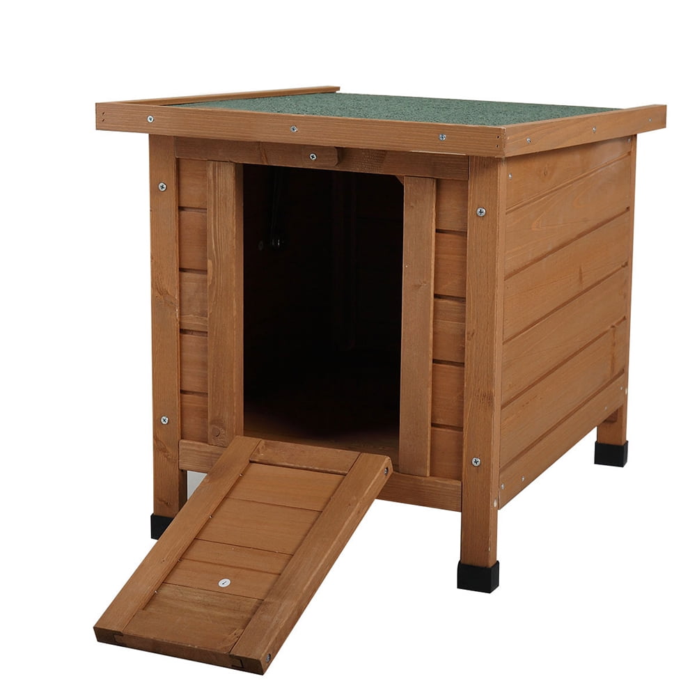 Canddidliike Weatherproof Pet Shelter , Orange Fir & Asphalt , Lockable Front Door , Ideal for Small Pets