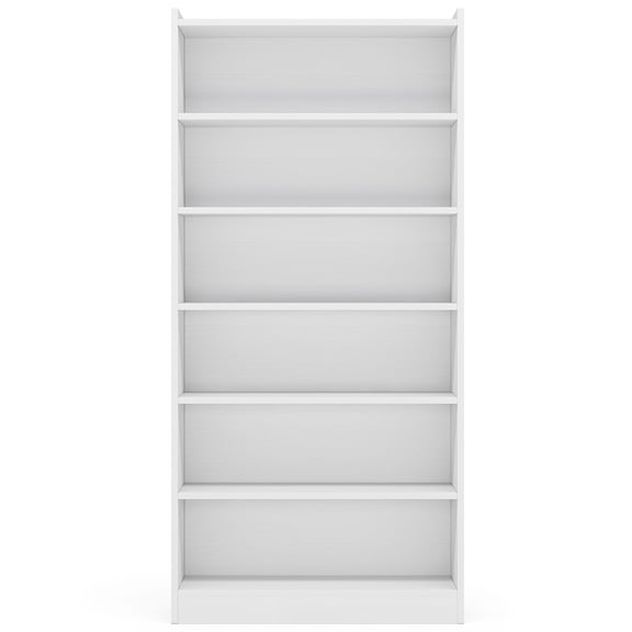 Canddidliike Wood Bookcase, 72" Tall Bookshelf with 6-Tier Open Storage Shelves, Bookshelf for Indoor as Home, White