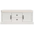 thumbnail image 1 of Canddidliike Wood Cushion Entryway Bench with Storage Drawers and Cabinets, White, 1 of 8