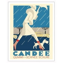 Candee - Rubber and Snow Shoes (Gummi und Schnee-Schuhe) - Vintage Advertising Poster by Franco Barberis c.1929 - Fine Art Matte Paper Print (Unframed) 11x14in