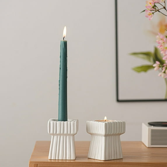 Candel Sticks Christmas Candle Holder Square Ceramic Candle-Holde Holding Candle Cup Desktop Wedding Decoration Table Candles