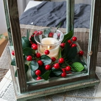 Candel Sticks Christmas Candle Ring Garland Red Berry Christmas Candle Ring Hanging Garland Suitable For Kitchen Cabinet Christmas Table Centerpiece Modern Candle Holder