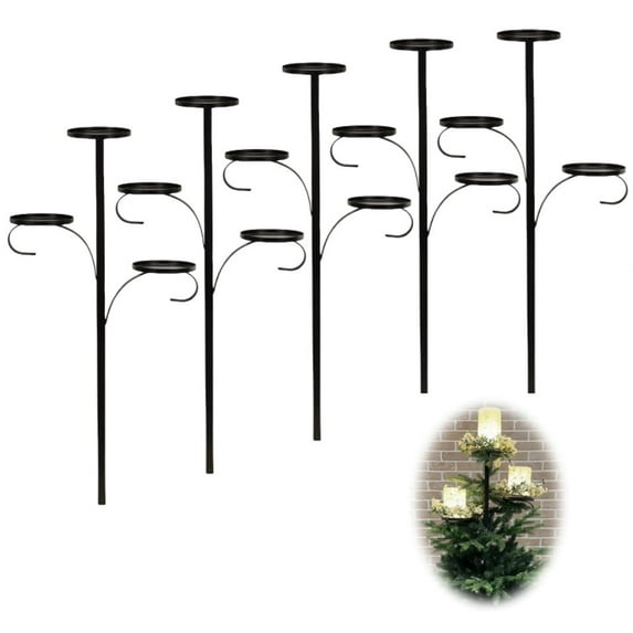 Candelabra Tree Topper for Christmas,Black Triple Tree Topper, Tree Topper Candle Holder, 3 Tier Candle Holder, Christmas Topper Unique, Light up Christmas Tree, Indoor Bedroom Tableware Kitchen