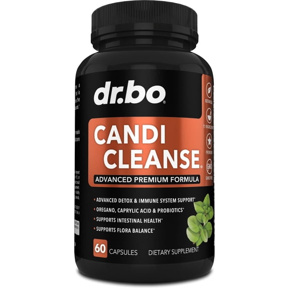 Candida Cleanse Supplement, Candi Yeast Detox Balance, Oregano, Caprylic Acid, 60 Capsules
