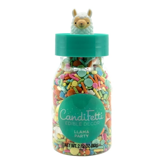 CandiFetti Edible Decor Llama Party Multi-Color Dessert Sprinkles, 2.82 oz