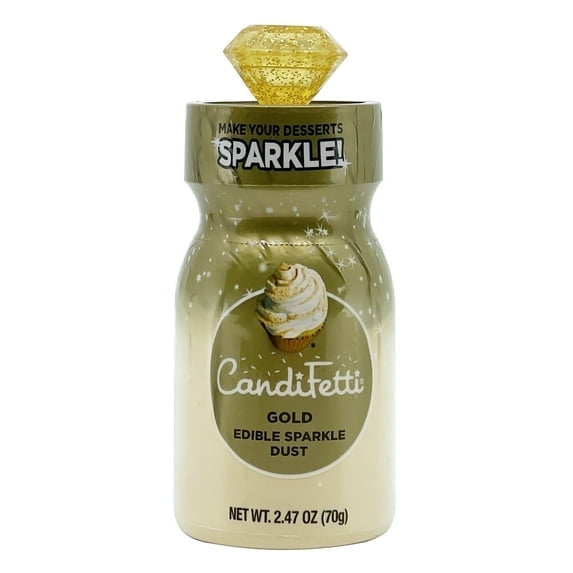 CandiFetti Gold Edible Sparkle Dust, 2.47 oz