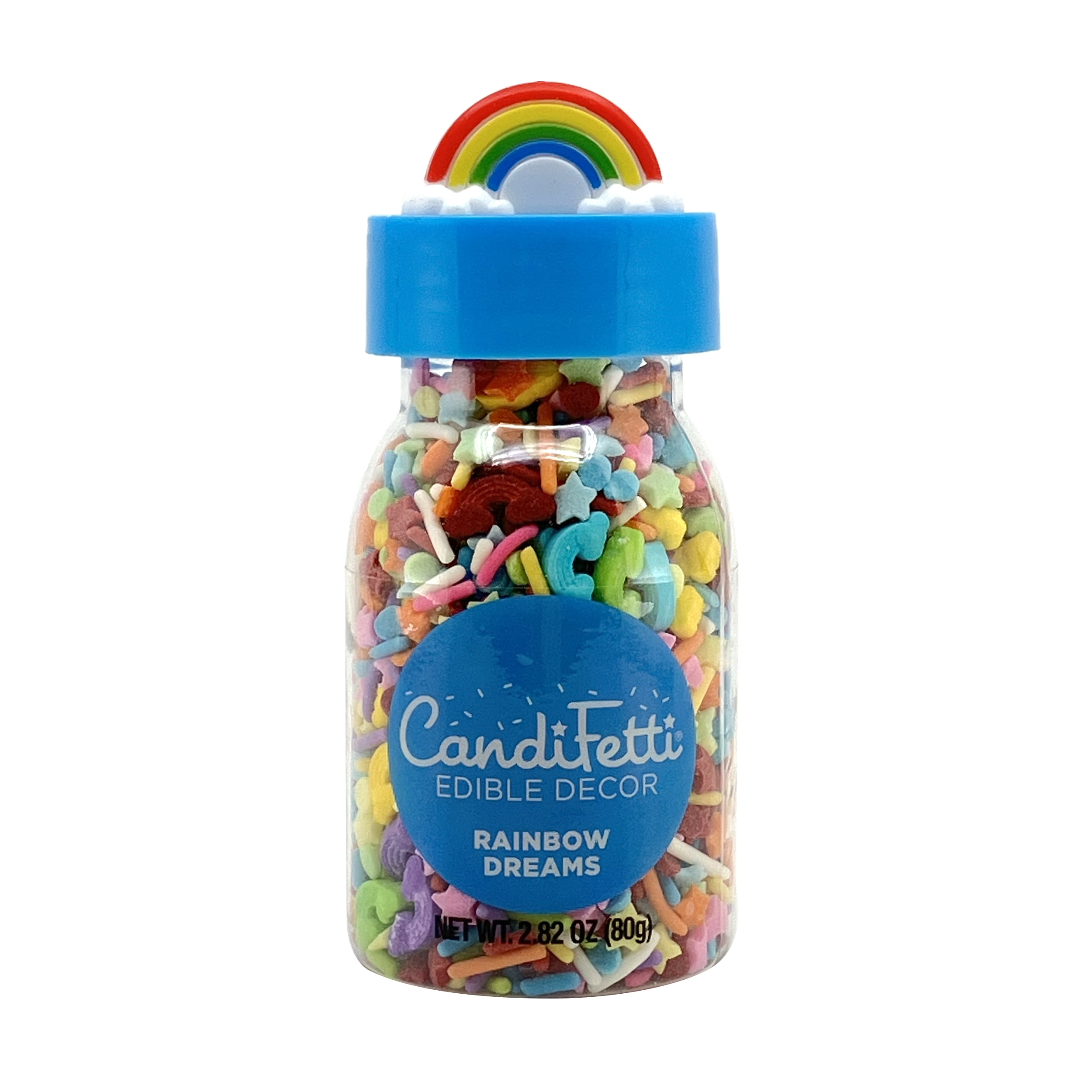 CandiFetti Rainbow Dreams Sprinkle Bottle with Figural Lid, 2.82 Oz