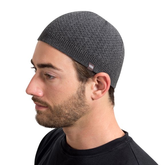 Candid Gray Wavy Cotton Kufi Beanie Hat Adult