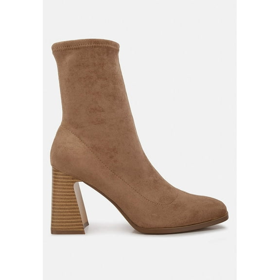 Candid High Ankle Flared Block Heel Boots