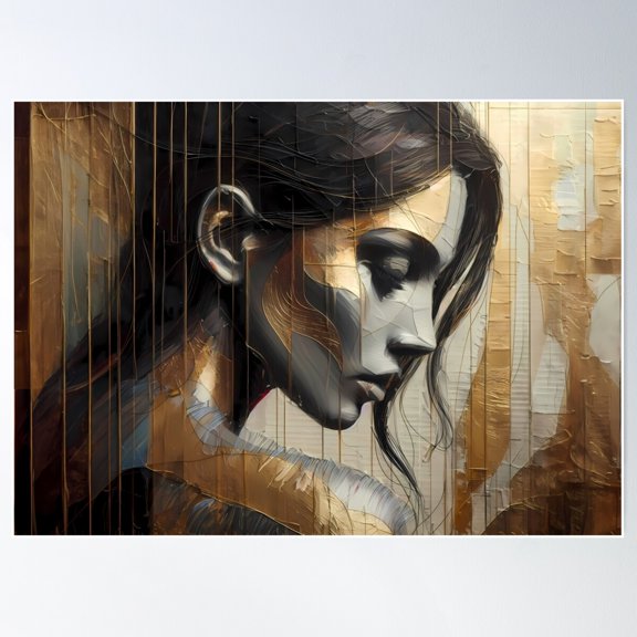 Candid Profile Portrait Poster Wall Art, Modern Wall Decor For Living Room Bedroom, 8x12 UNFRAMED