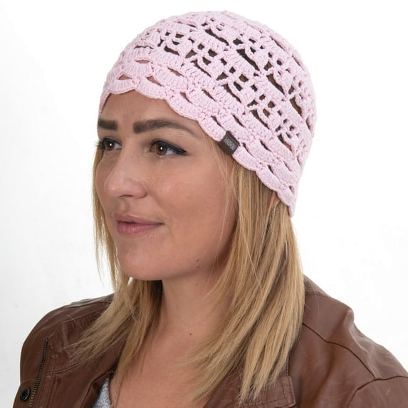 Candid Signature Apparel Women’s Beanie Hand Knit Shell Stitch with Premium & Natural Bamboo Cotton for everyday Wear, Pink
