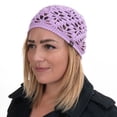 thumbnail image 1 of Candid Signature Apparel Women’s Beanie Handmade Floral Design with Premium Natural Bamboo Cotton for Casual Wear, Lavender, 1 of 4