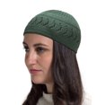 thumbnail image 1 of Candid Signature Cotton Kufi Beanie Hats, Arrow Design Knit For Unisex Adult, Dark Green, 1 of 3