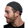 thumbnail image 1 of Candid Signature Cotton Kufi Beanie Lattice Weave Hats for Adult Men and Women's, Dark Gray, 1 of 3