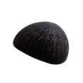 thumbnail image 1 of Candid Signature Thin Cotton Crochet Skull Cap Kufi All Season, Black, 1 of 4