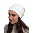 thumbnail image 1 of Candid White Slouchy Cotton Beanie Men Women All Season, 1 of 2