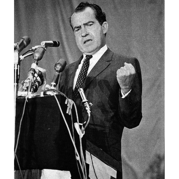 Candid of Richard Nixon speaking Photo Print (24 x 30)