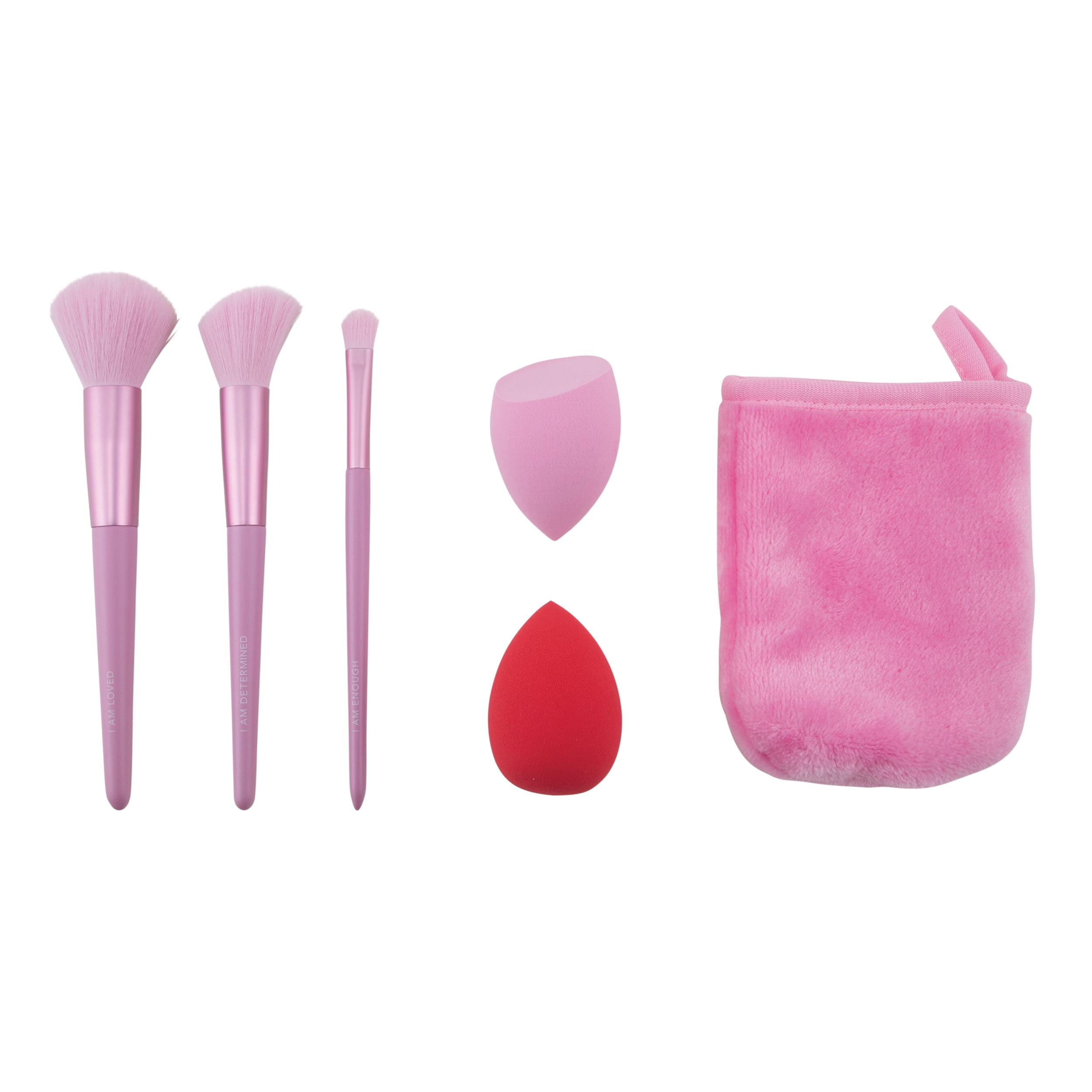 Candie Couture 6pc set 3 cosmetic brushes, 2 blending sponges, 1