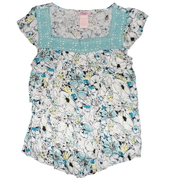 Candie's Big Girls' Floral Crochet Tiered Shirt (7/8)