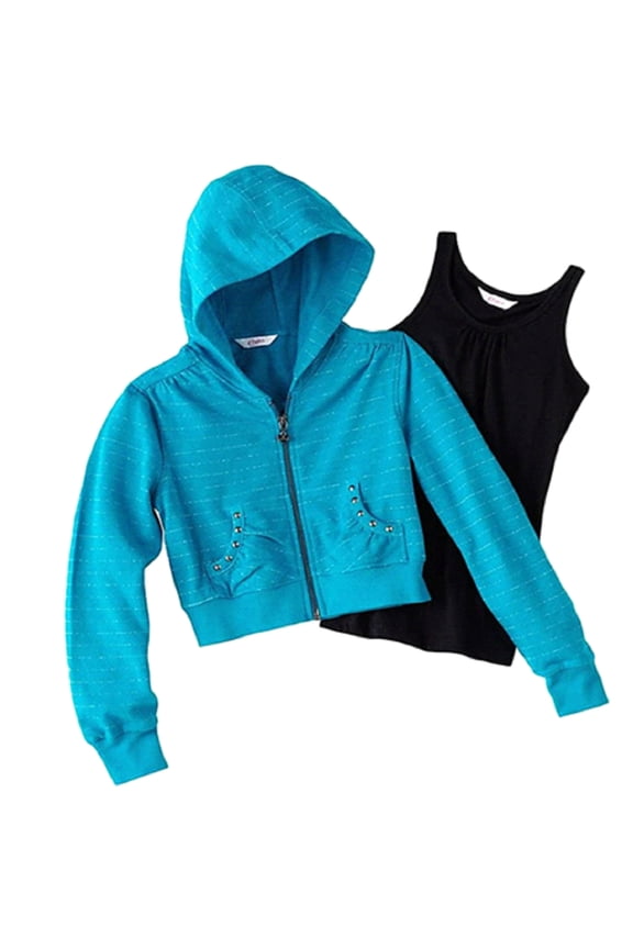 Big Girls Striped Hoodie and Tank Set - size 16