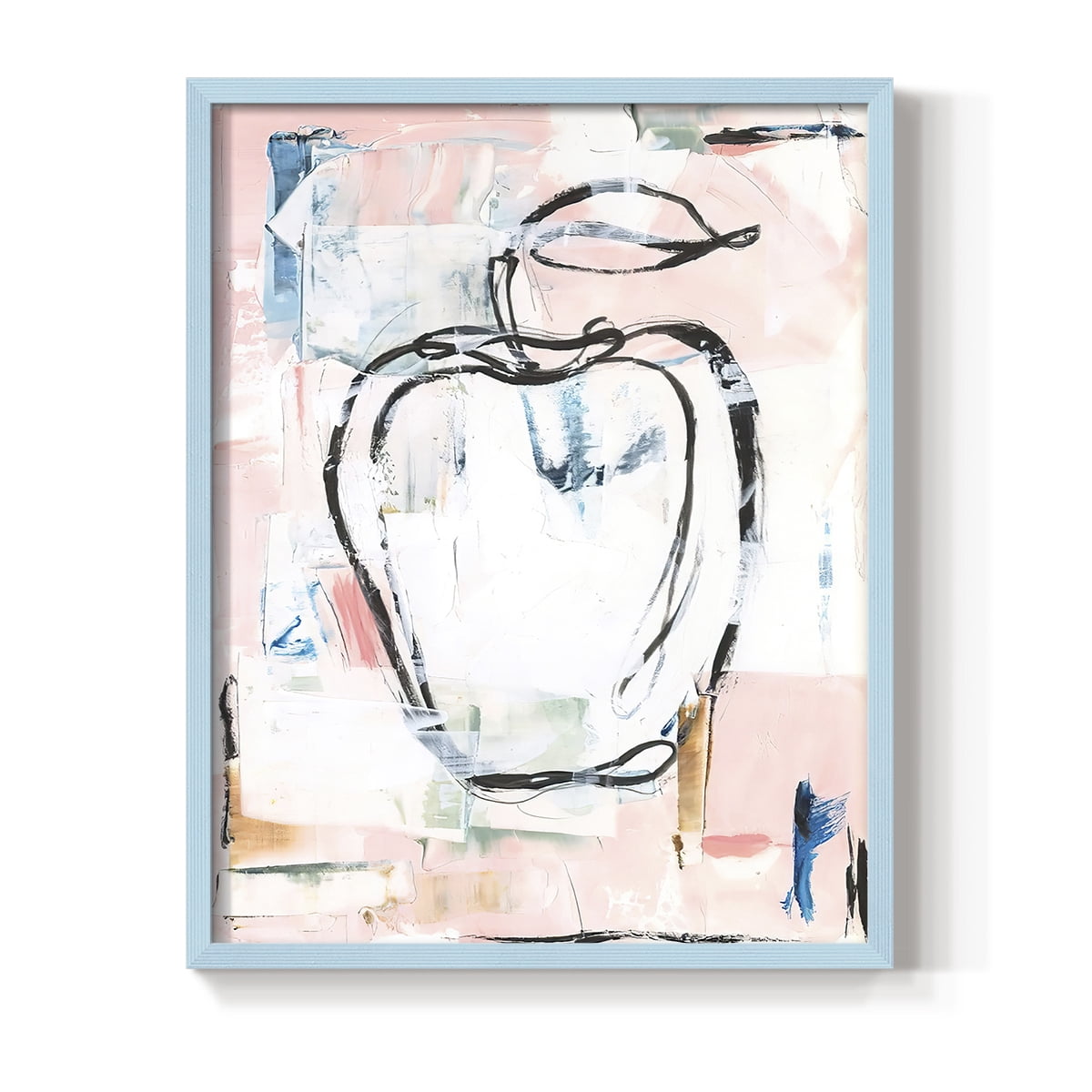 Candied Fruit I Framed Print in Blue Solid Wood Framed Print No Nail Hanging