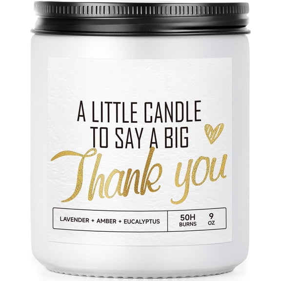 Candle - 9oz Soy Wax Candle, Lavender Scent - Thank You  for Women, Men, Mom, Coworkers, Nurse, Clients - Employee, Teacher, Boss Appreciation