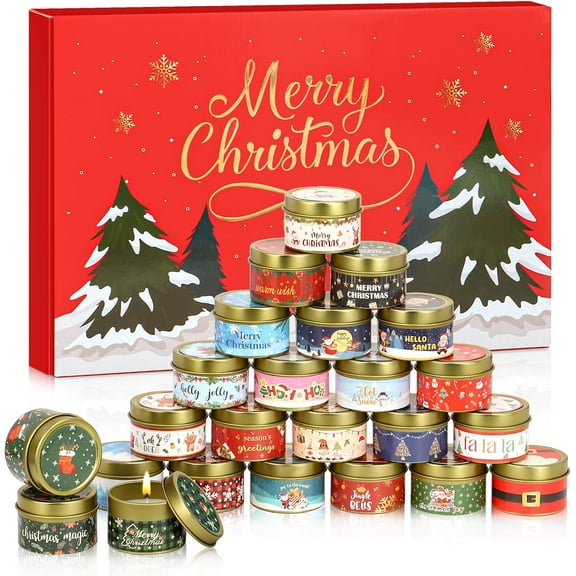 Candle Advent Calendar 2025 Adult Women - 24 Day Christmas Scented Candle Countdown Calendar for Coworkers Friends, Xmas Holiday Gifts for Wife Grandmother Mom Daughter
