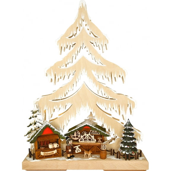 Candle Arch Fir Christmas Market with LED Lighting Height 48 cm / 19 inch by Ratags Arts and Crafts