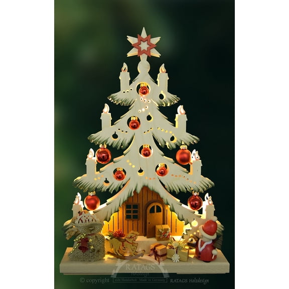 Candle Arch Fir Santa Claus with LED Lighting Height 45 cm / 18 inch by Ratags Crafts