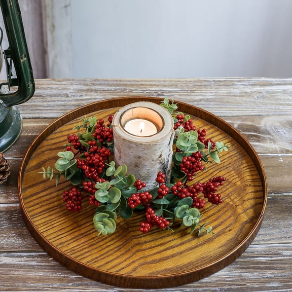 Candle Aromatherapy Candlestick Red Fruit Wreath Christmas Decorations Tabletop Decoration