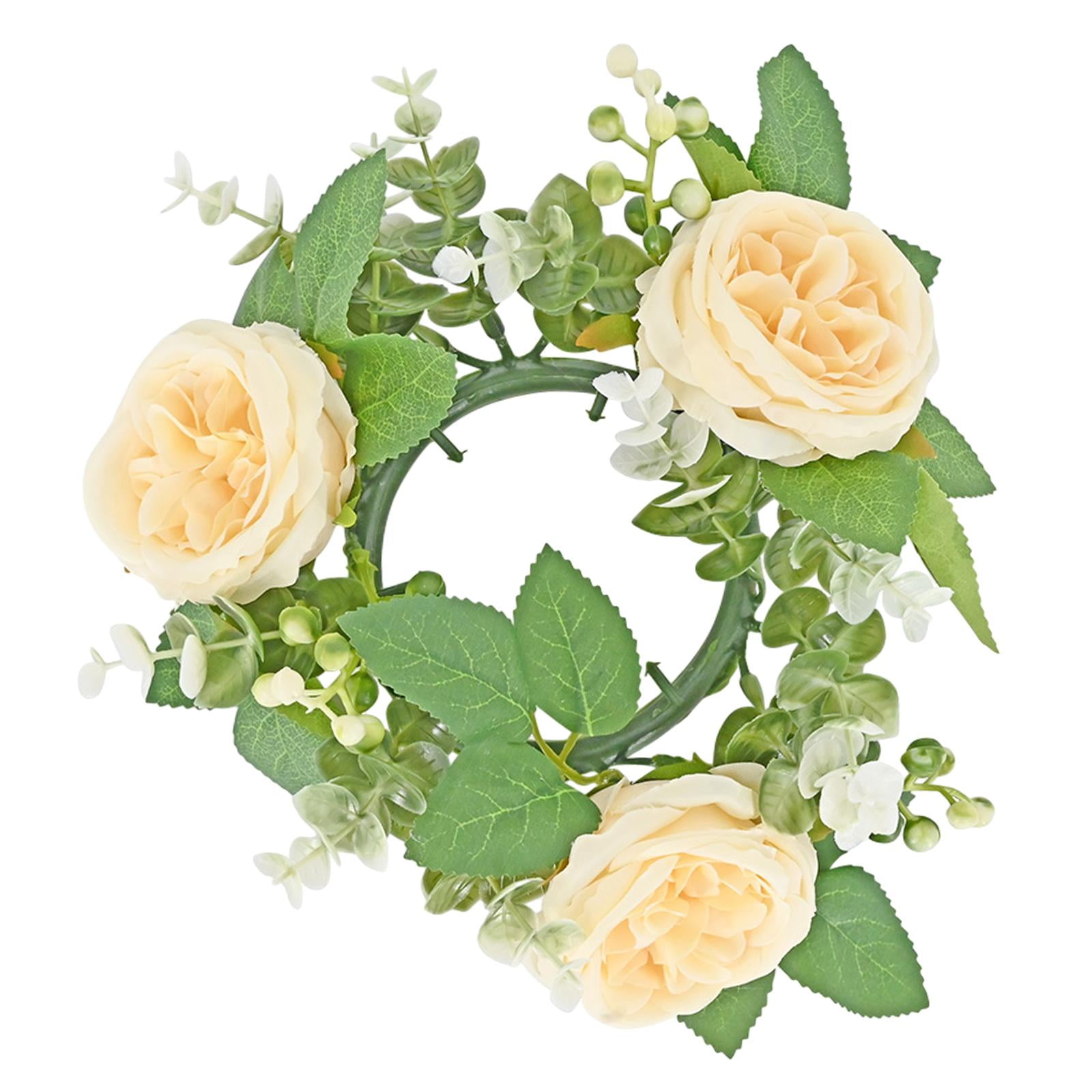 Candle Artificial Wreath Greenery Wreath for Centerpieces Tabletop