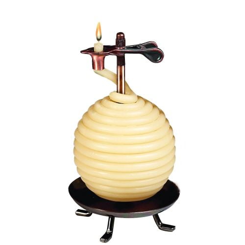 60-Hour Round Candle, Natural Beeswax with Cotton Wick