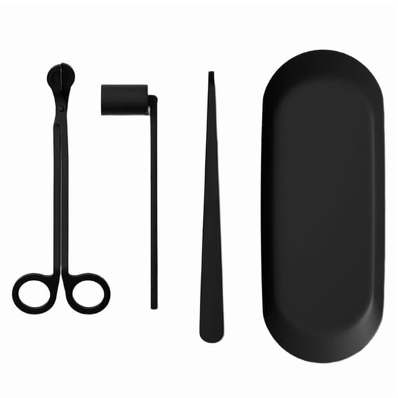 Candle Care Kit with Wick Trimmer, Hook and Snuffer, 4-Piece Set Luxury Candle Maintenance Kit