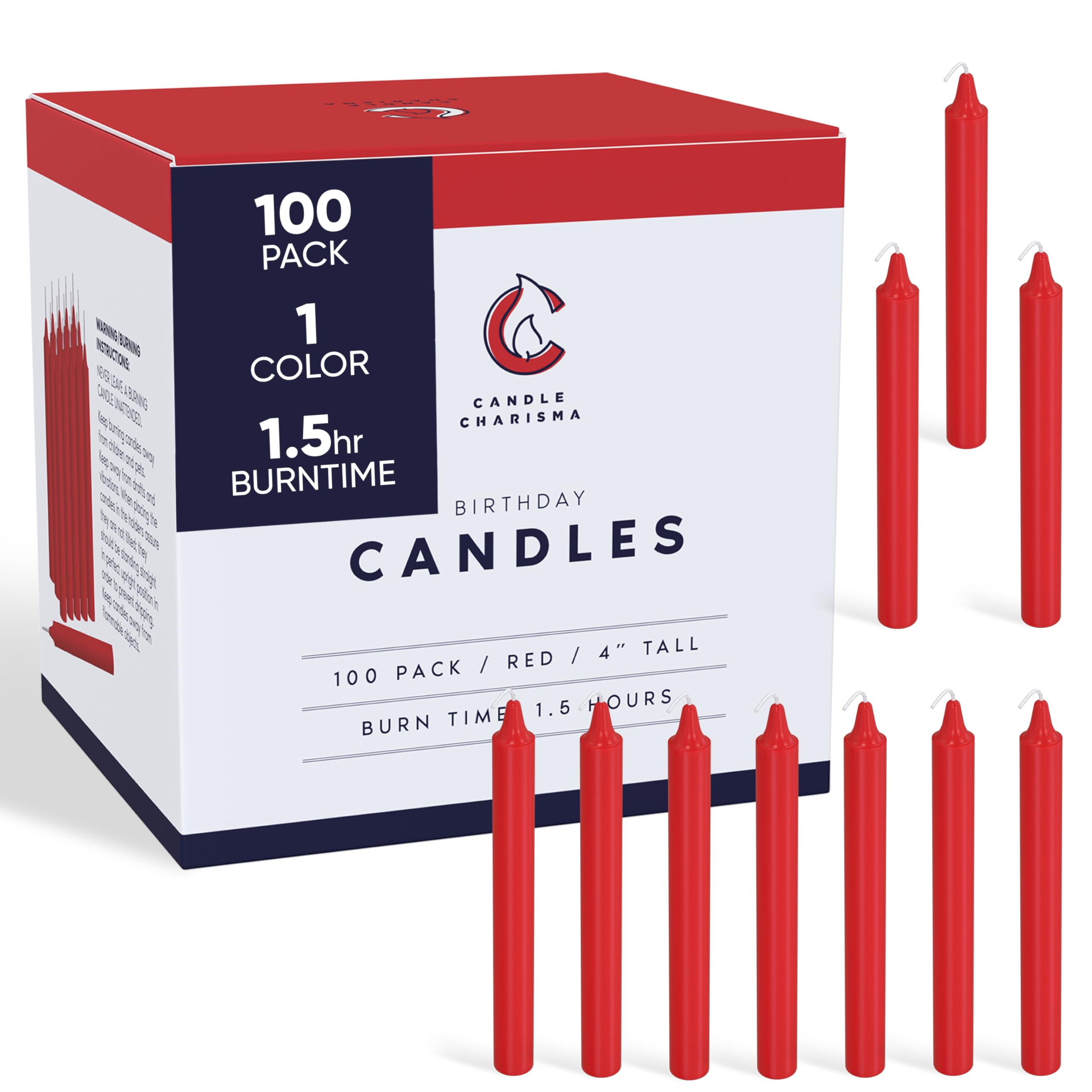 Candle Charisma 100 Red Spell Candles 4" Unscented Paraffin Chime