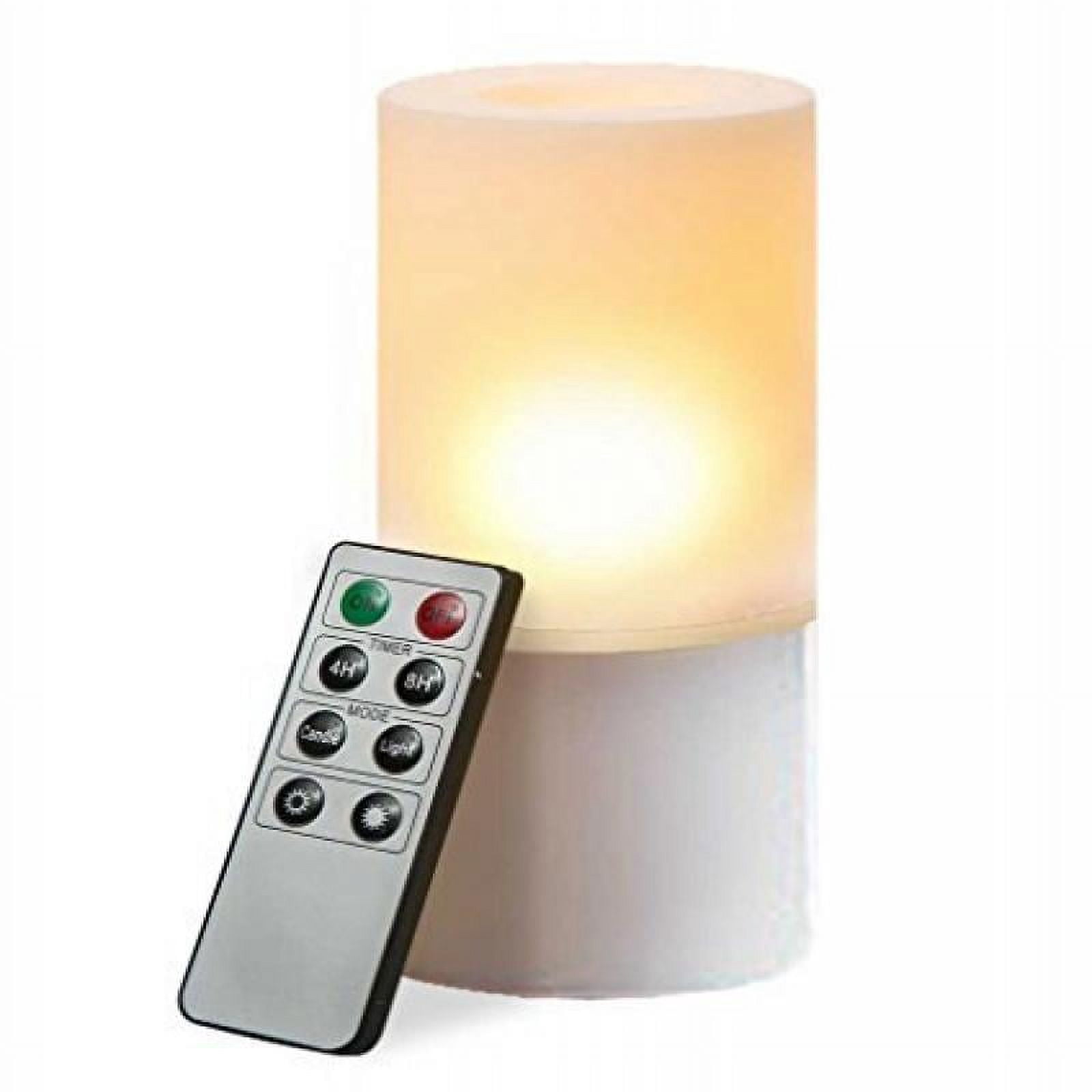 Pillars Remote Control Candle Choice D62RT-P246R Plastic Round Pillar Remote Control Amber ...