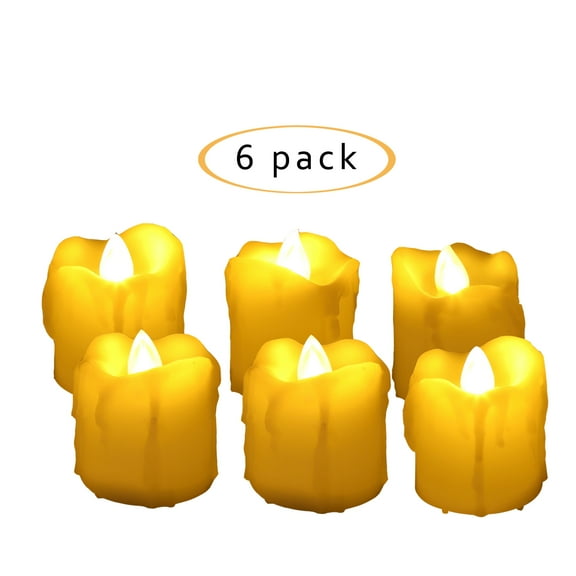 Candle Choice Flameless LED Battery Operated Votive Candles 1.5"(D)x2"(H) 6-Pack Long Battery Life