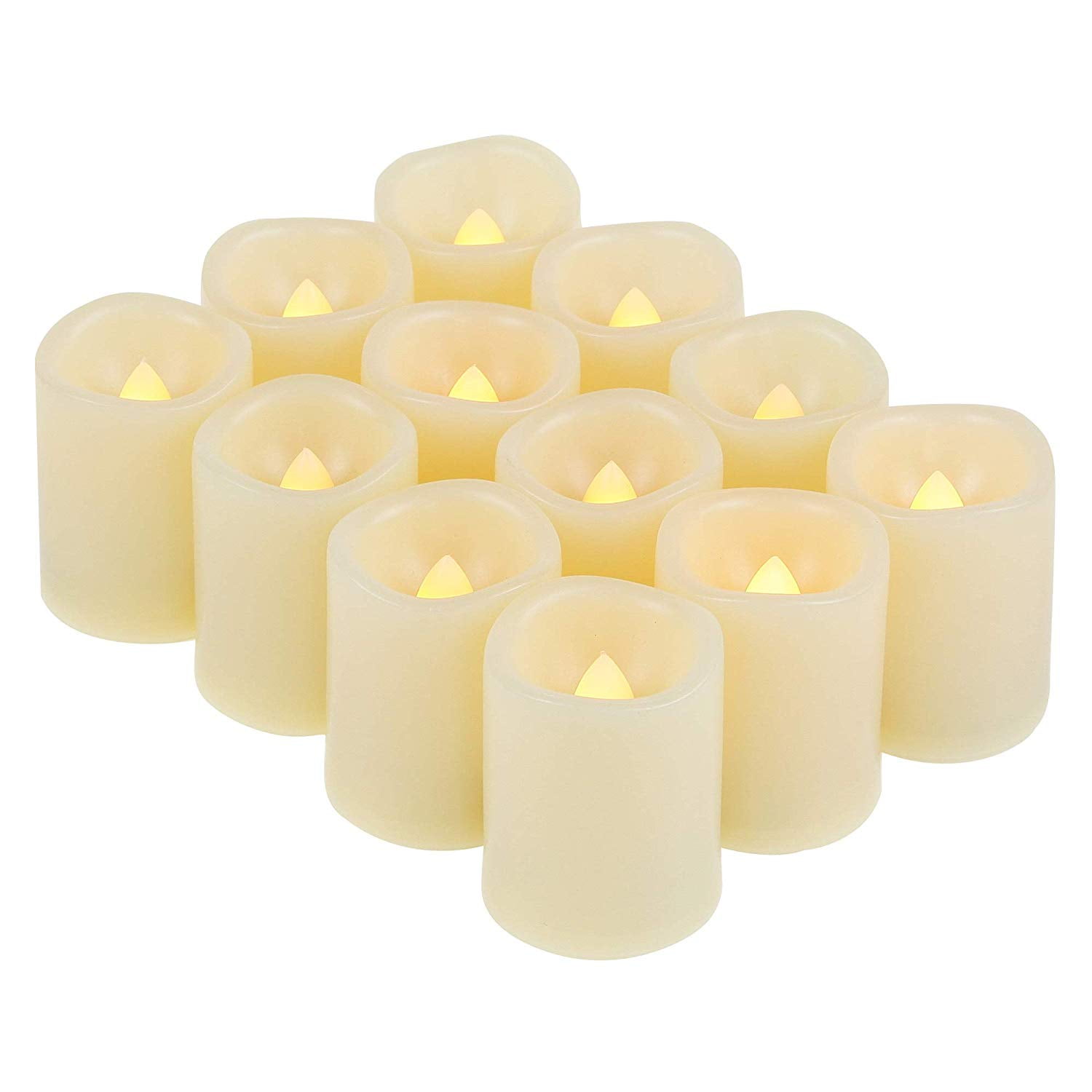 Candle Choice Flameless LED Safe with Batteries, Plastic Amber, 1.5D, 2H, 12 Pack