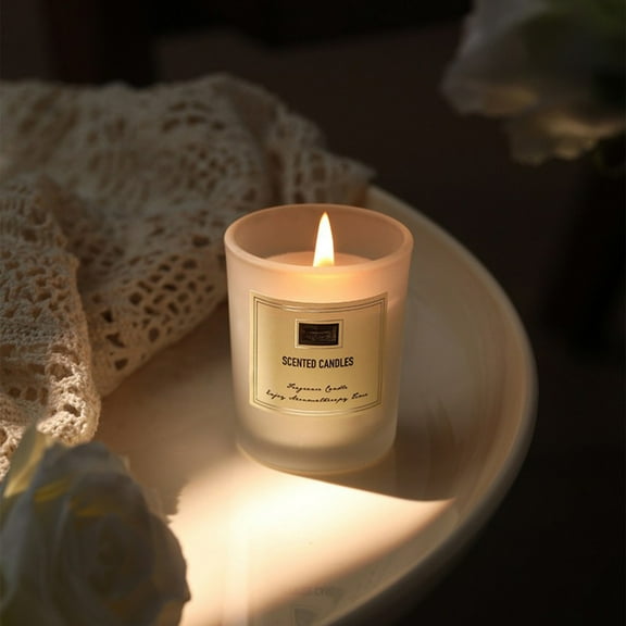 Candle – Decorative Candle | Scented wax, hand crafted, clean burning, long-lasting 40-hour burn | White or black | 2.5x2x2 in