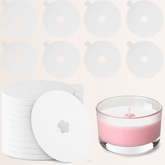 Candle Dust Protectors Paper Candle Lids Drip Protectors for Craft Making, White