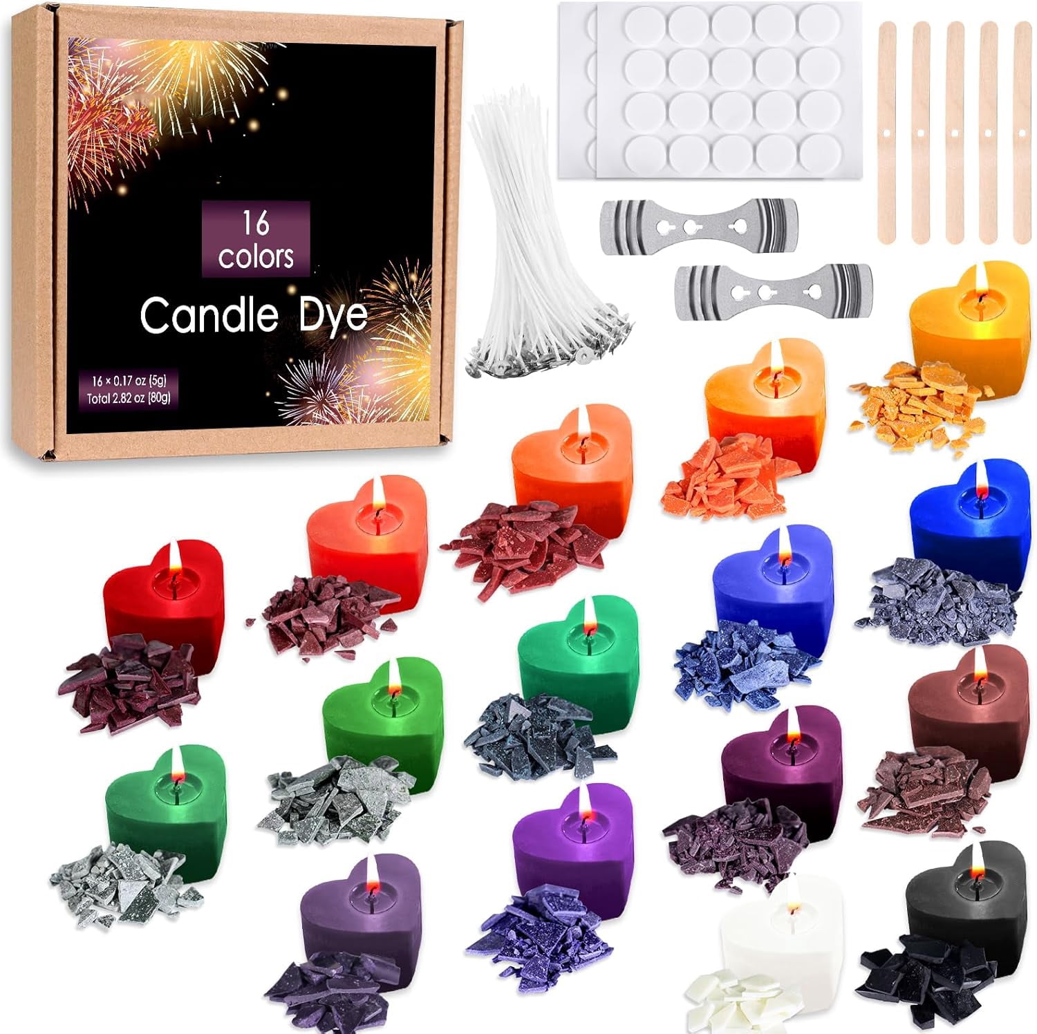 Candle Dye - for Soy Wax, Wax Making Accessories - Concentrated Coloring Chips for Candle Making Supplies