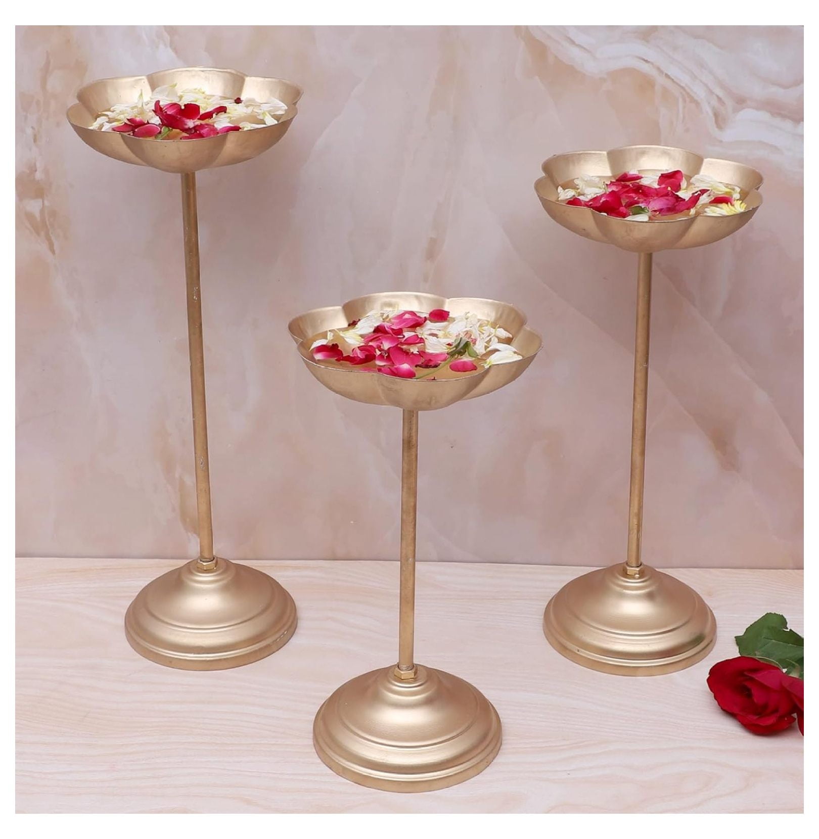Candle Flowers Holder Set, Urli Stand for Home Decoration, Floating