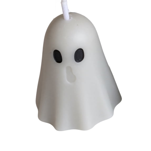 Candle Ghost Shaped Unscented Wax Decorative Candle for Halloween Home Party Table Decor, Single Piece Halloween Themed Accent